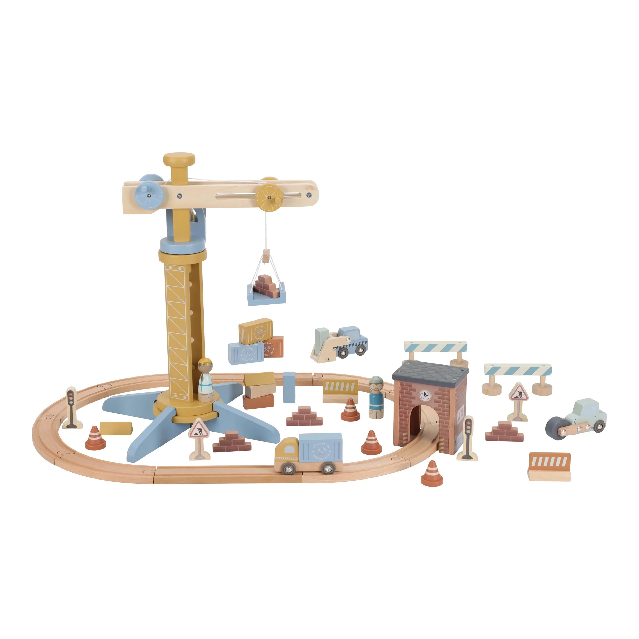 Wooden Crane and Train Track Set - Image 3