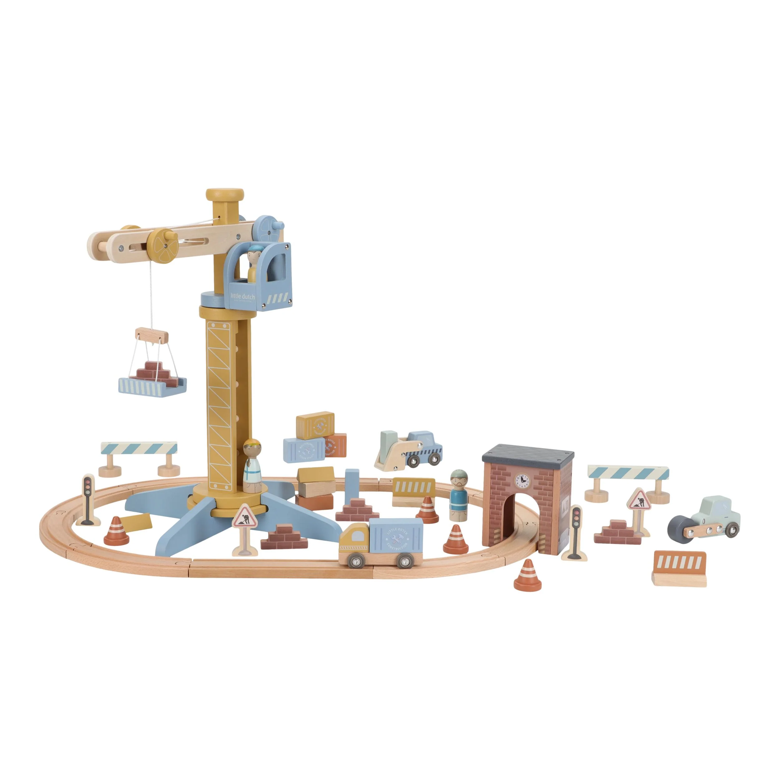 Wooden Crane and Train Track Set - Image 4
