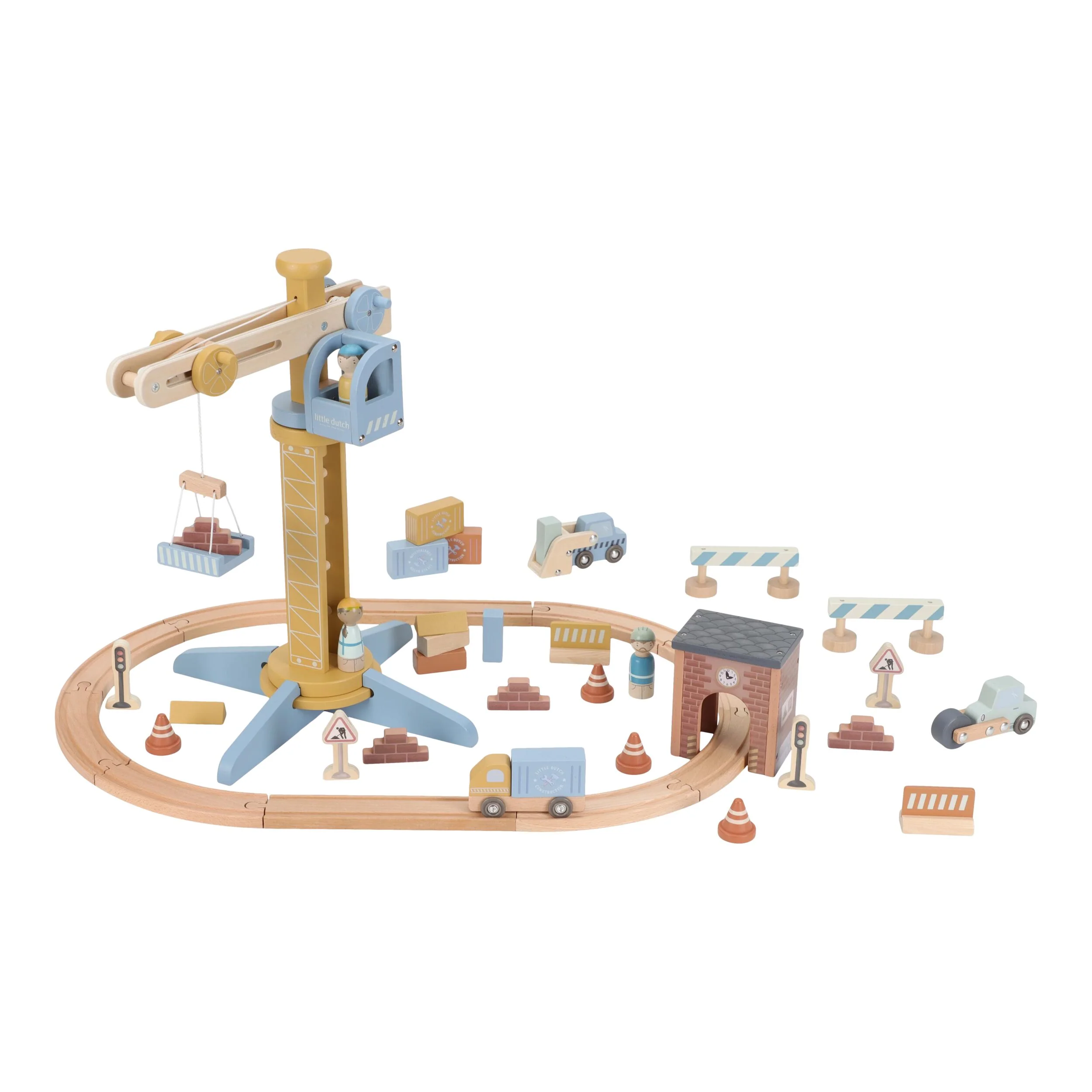 Wooden Crane and Train Track Set - Image 5