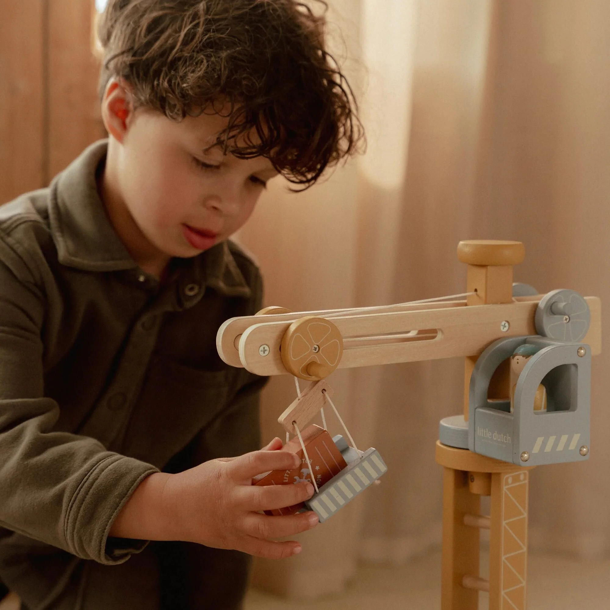 Wooden Crane and Train Track Set - Image 9