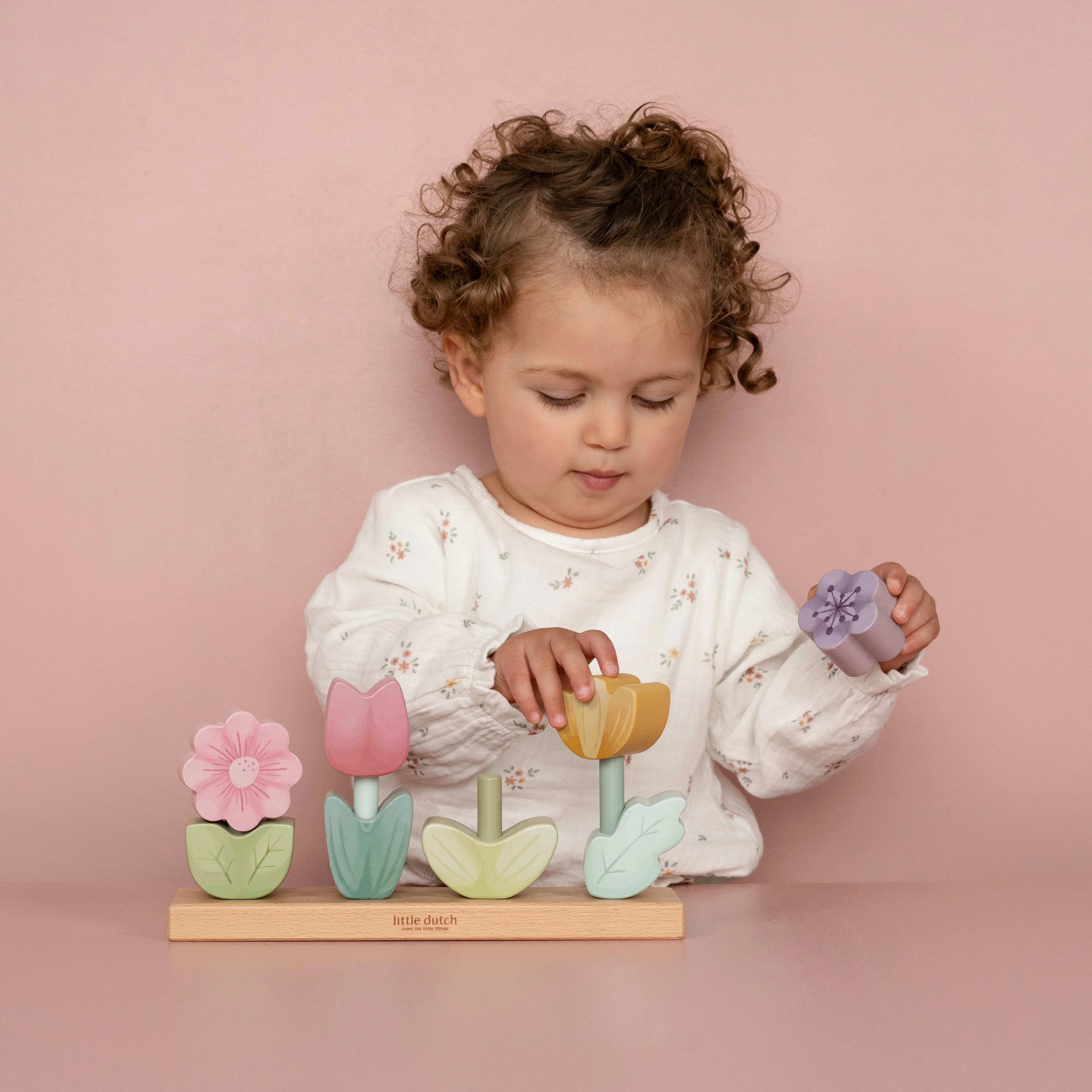 Wooden Stacking Flower Puzzle - Image 2