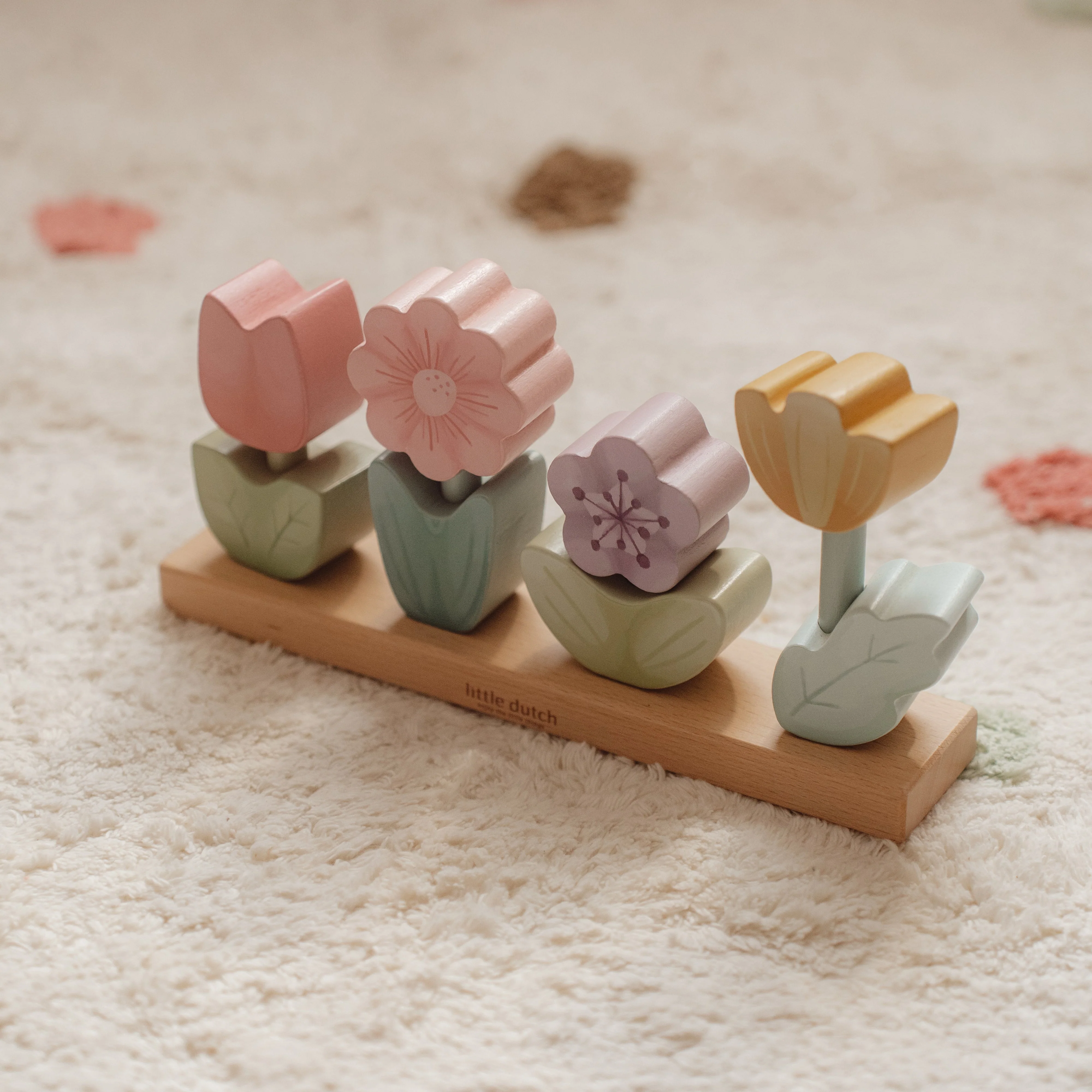 Wooden Stacking Flower Puzzle - Image 5
