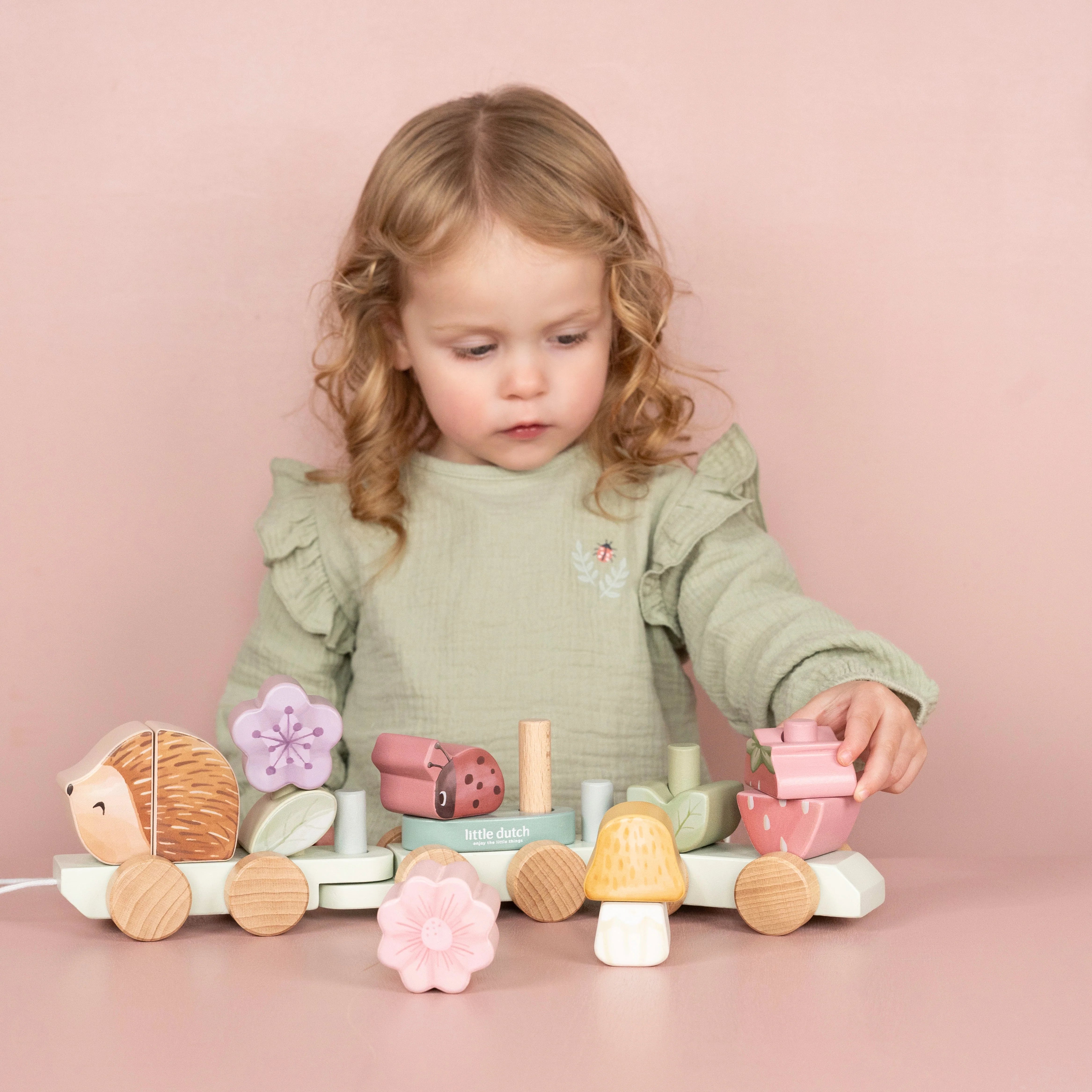 Wooden Stacking Train Hedgehog - Image 4