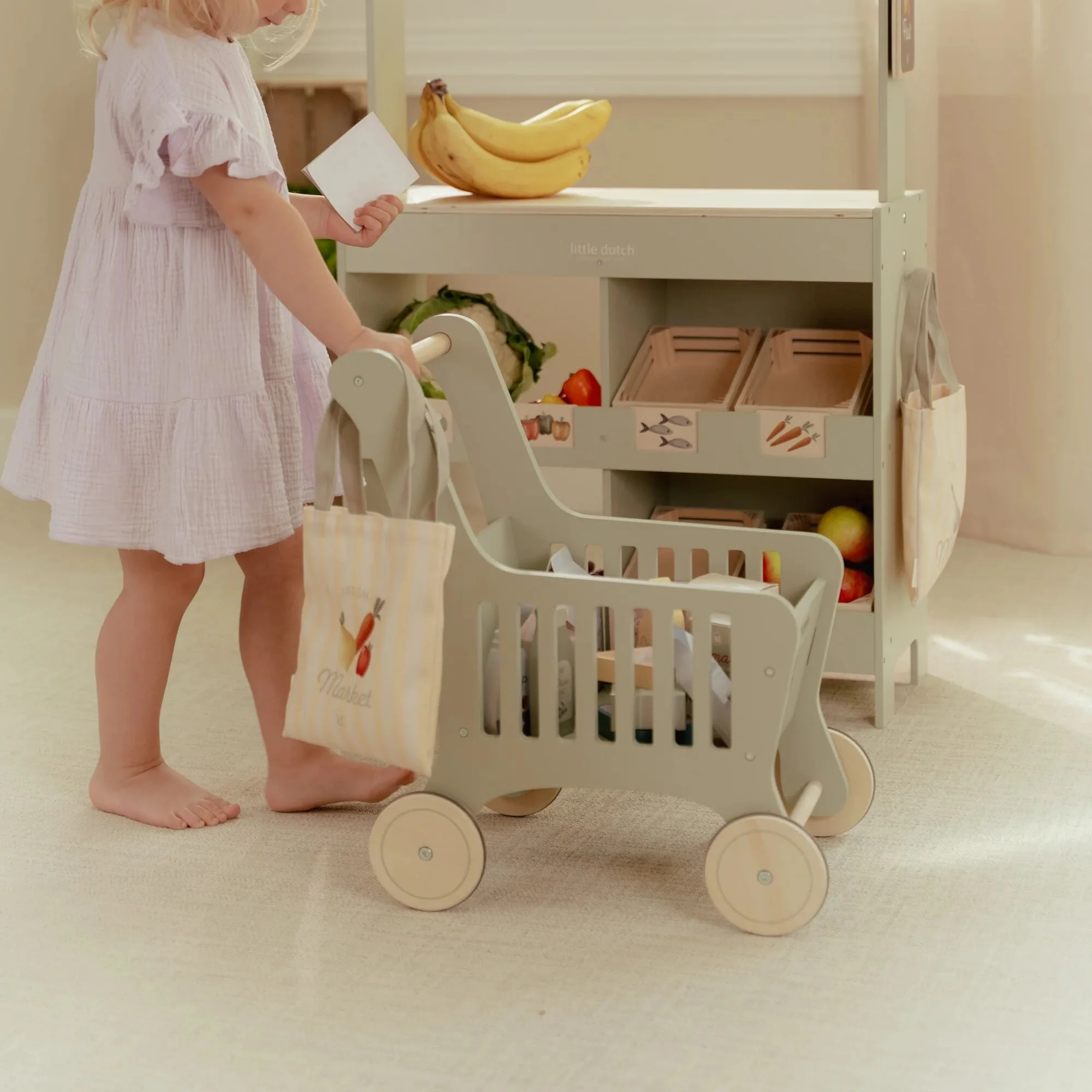 Wooden Play Shopping Cart - Image 2