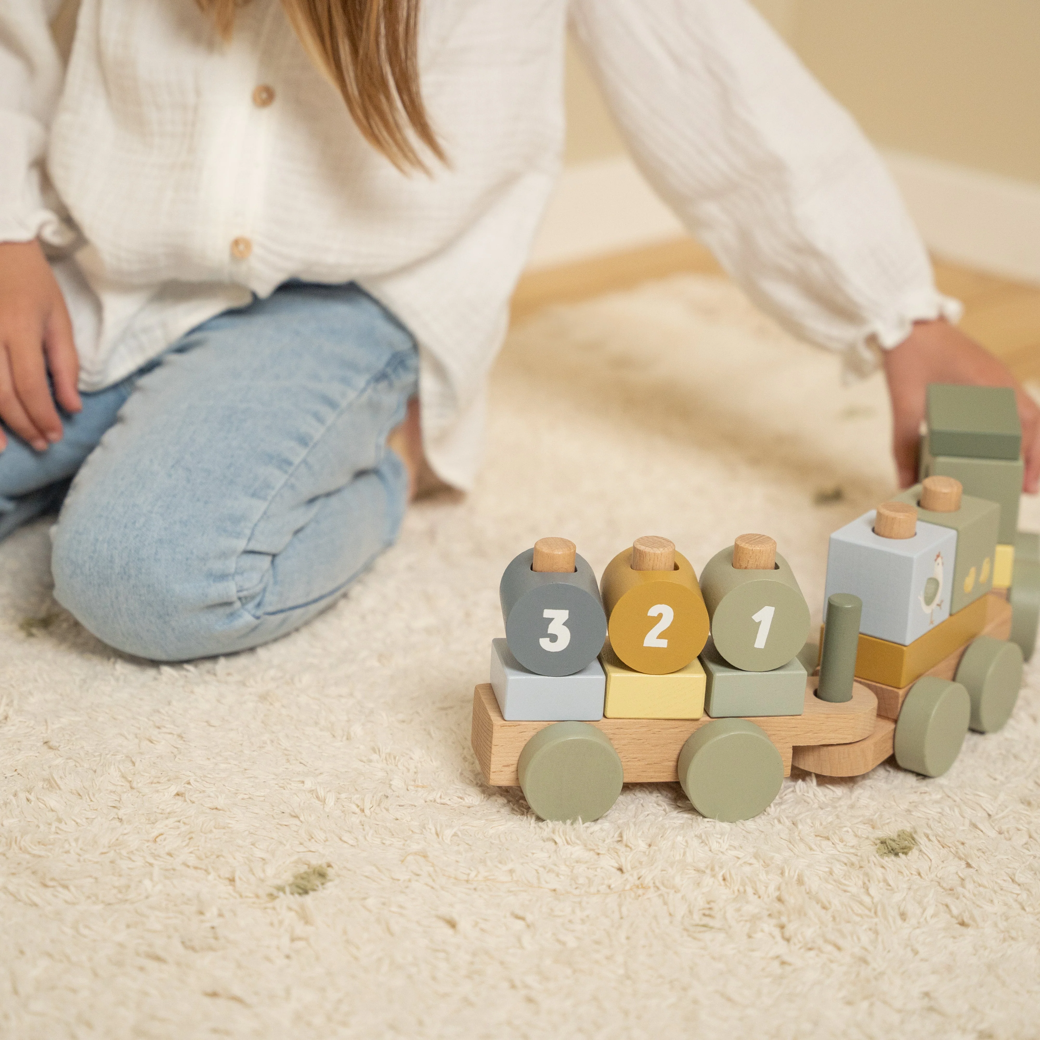 Wooden Stacking Train Tractor - Image 2