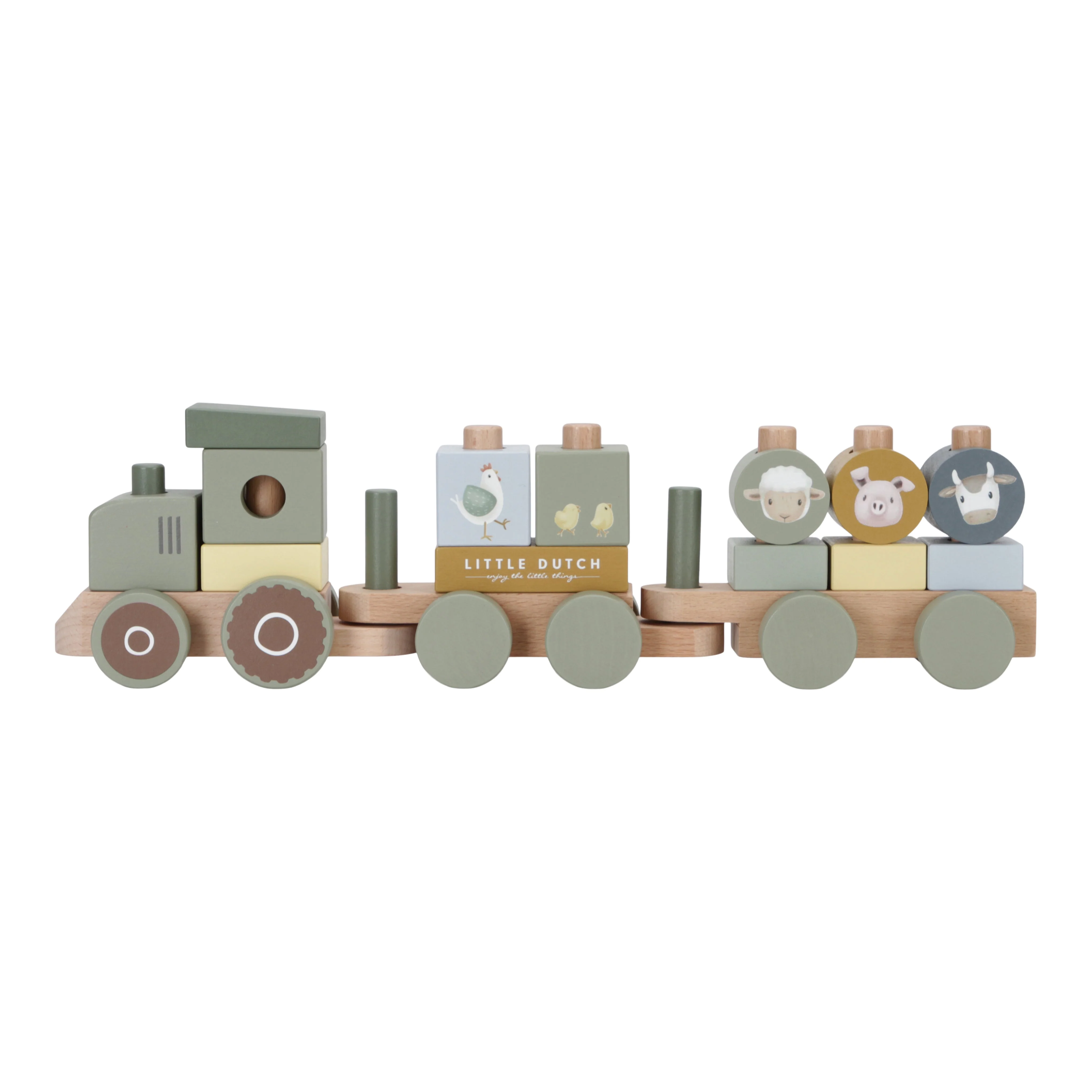 Wooden Stacking Train Tractor - Image 3