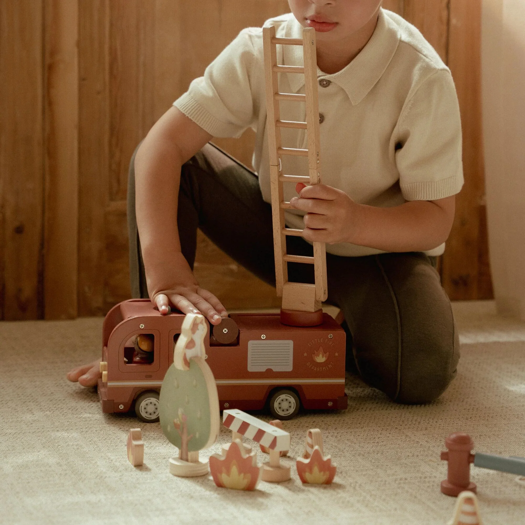 Wooden Fire Truck Set - Image 12